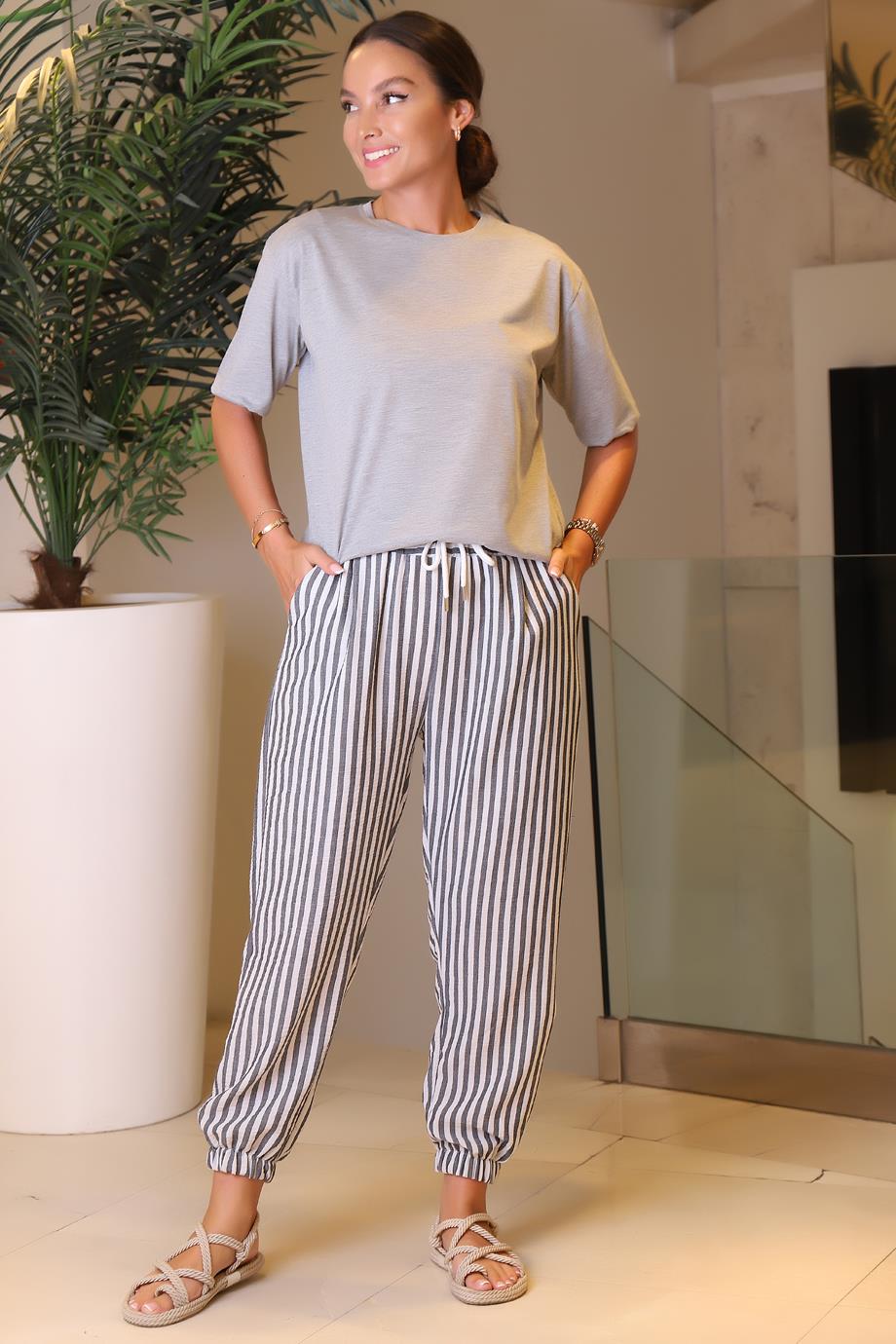 27807-2Y3 BEBE PLUS PANTOLONSİYAH EKRU