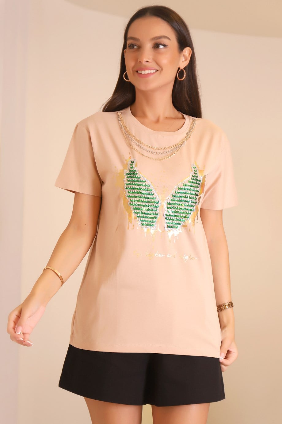 2819-2Y2 MİNT T-SHIRTBEJ