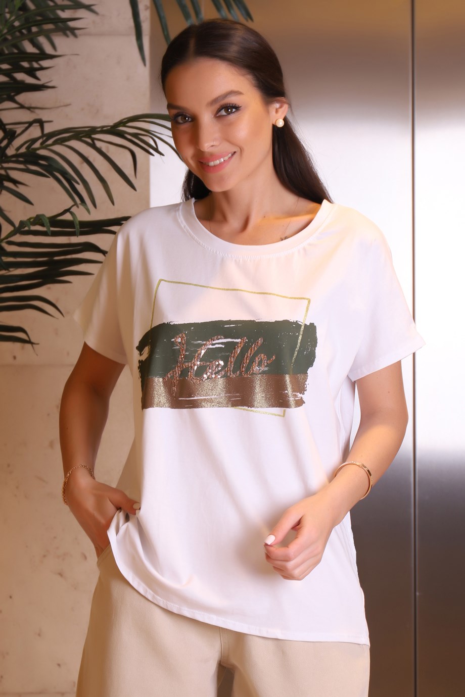 299-2Y2 BEROSH T-SHIRTBEYAZ HAKİ