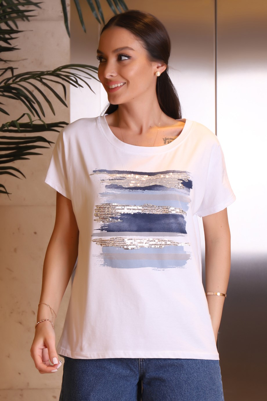 299-2Y2 BEROSH T-SHIRTBEYAZ YEŞİL