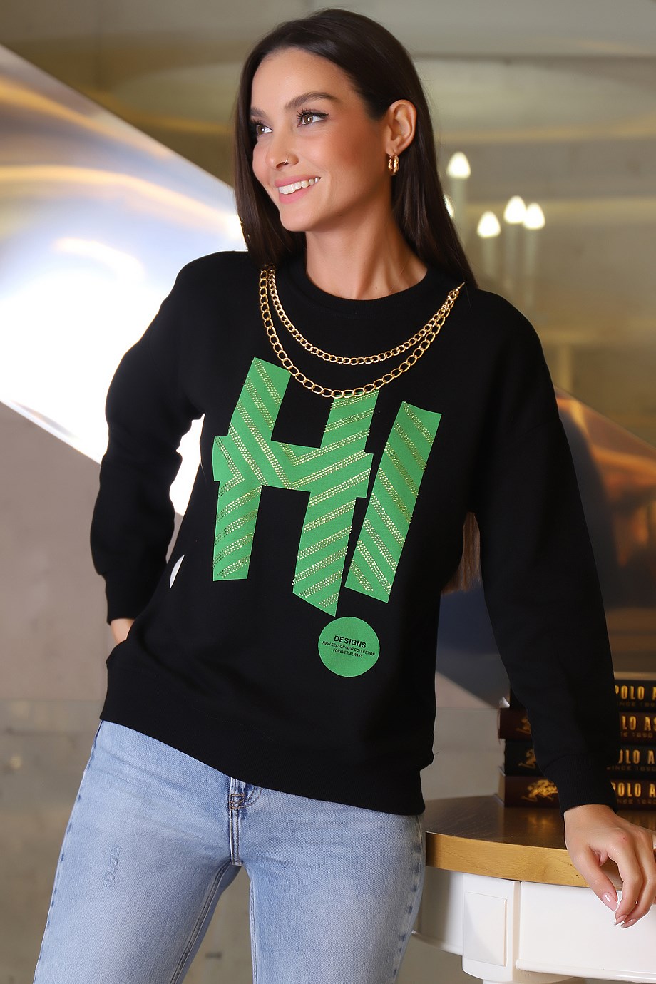 3576-2K3 MİNT SWEATSİYAH