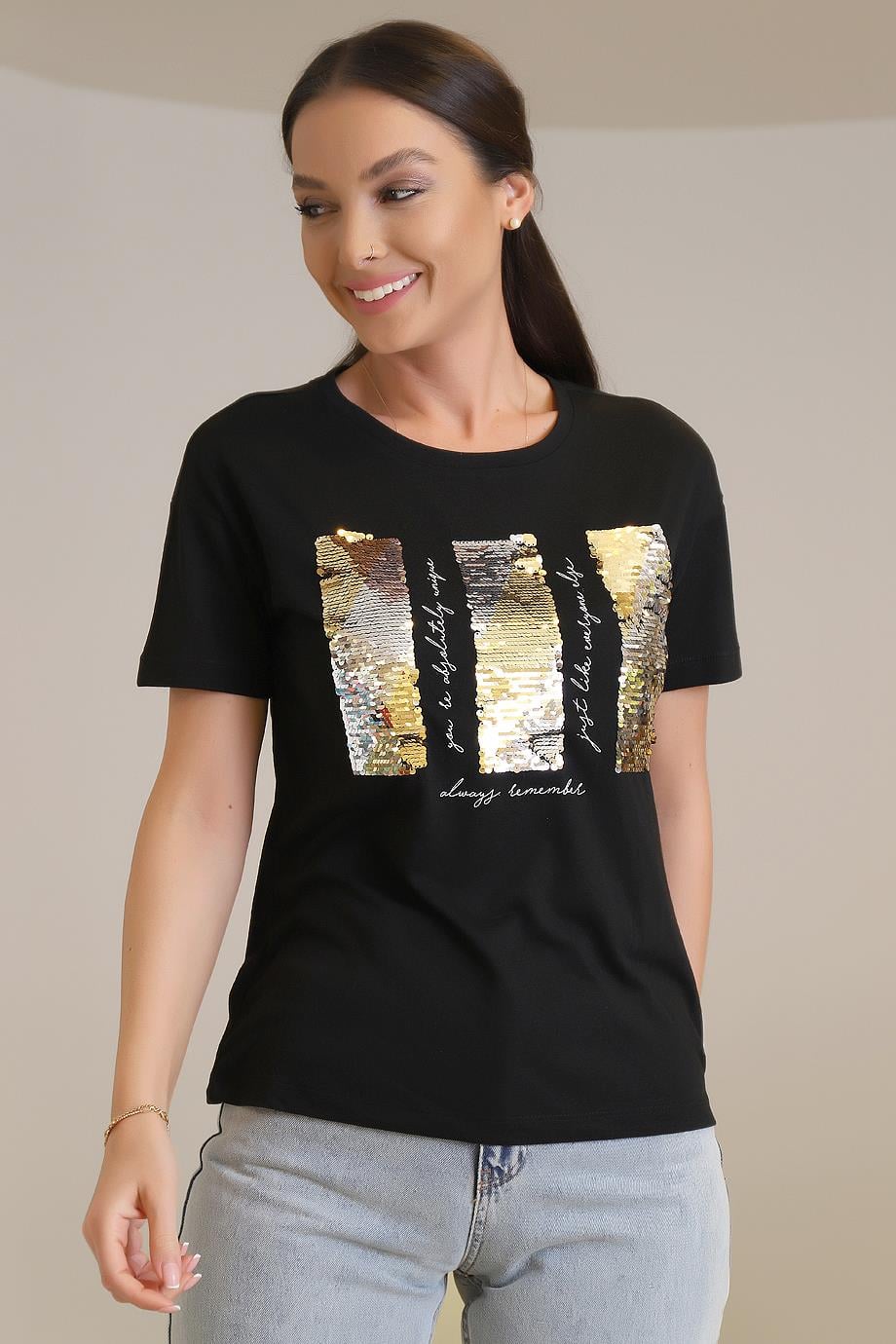 3SAK50245EK-KOTON TSHIRTSİYAH