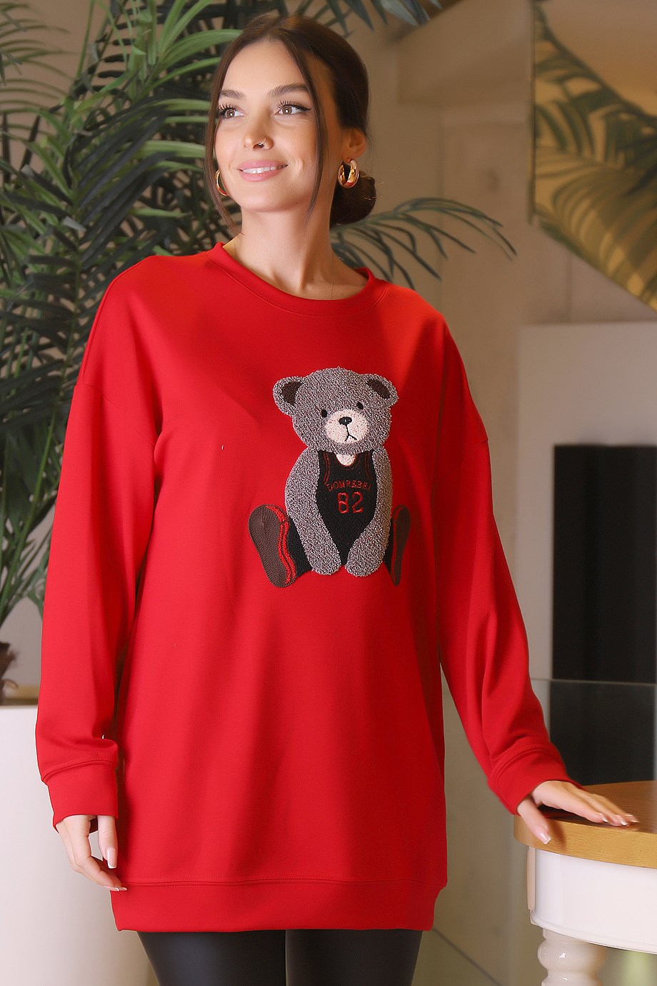 76405-2K3 ONTEKS SWEATKIRMIZI