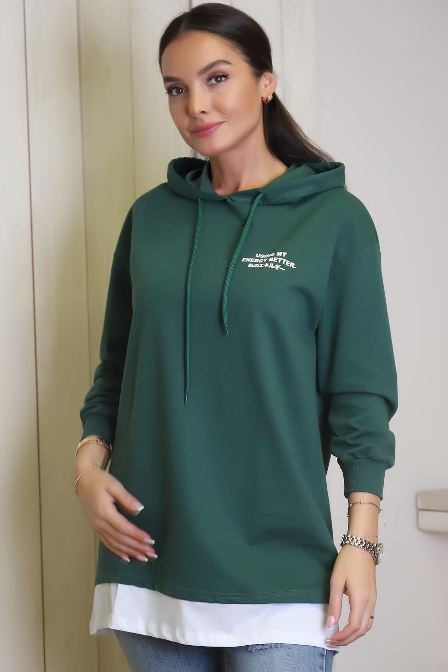 ADYES140-2K4 ADYES SWEATYEŞİL