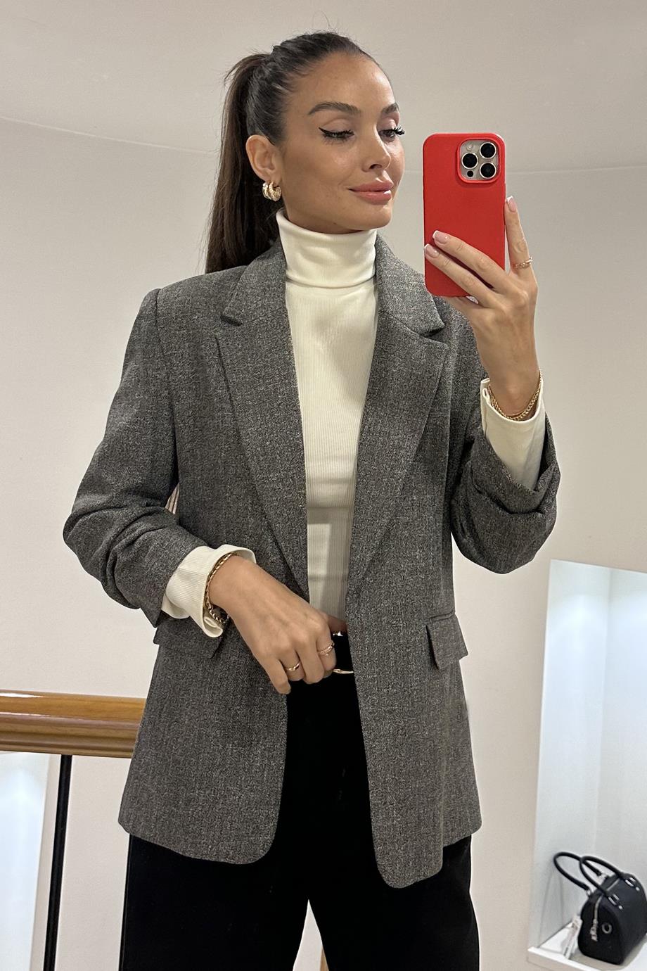 AYHAN90808-2K6 AYHAN CEKET-SİYAH