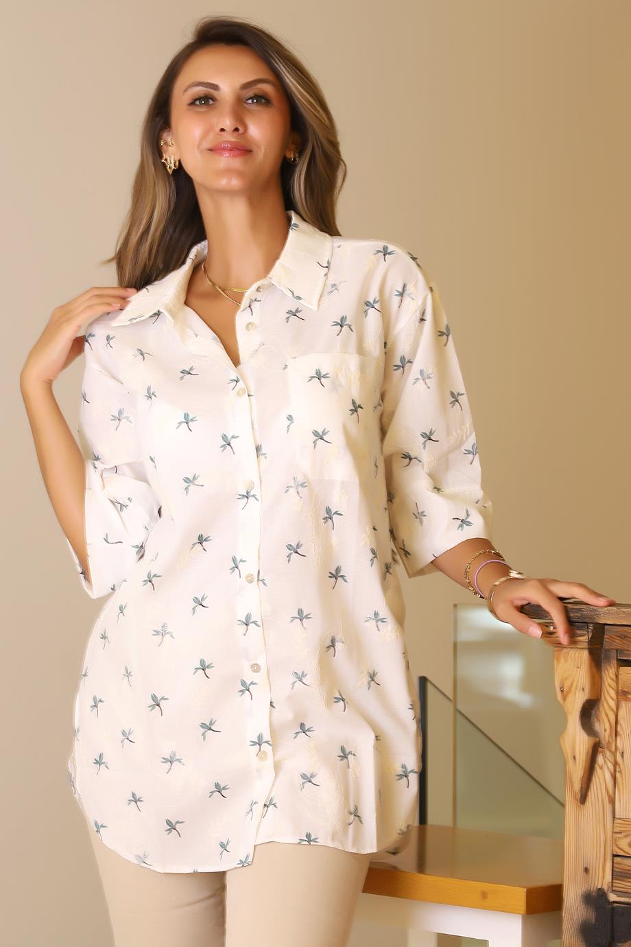 BEBE PLUS27876-2Y5 BEBE PLUS GÖMLEKPETROL