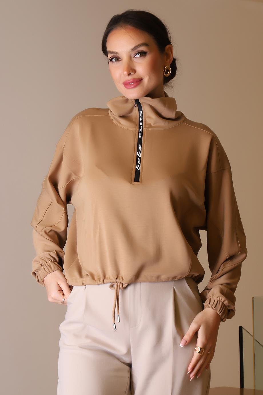 BEBE PLUS28181-2K5 BEBE PLUS SWEATCAMEL