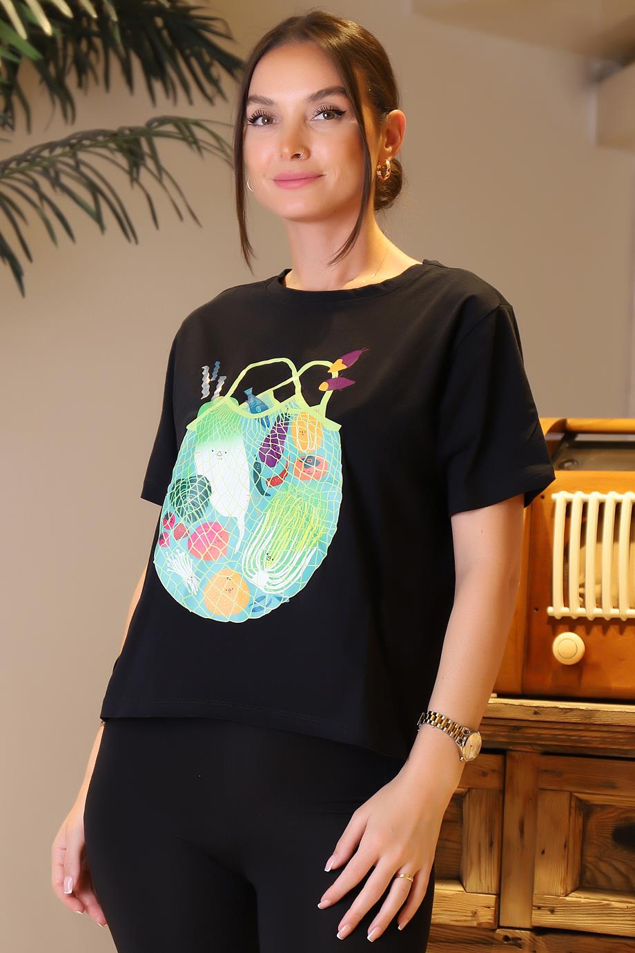 BEBE PLUS28413-2Y4 BEBE PLUS T-SHİRTSİYAH