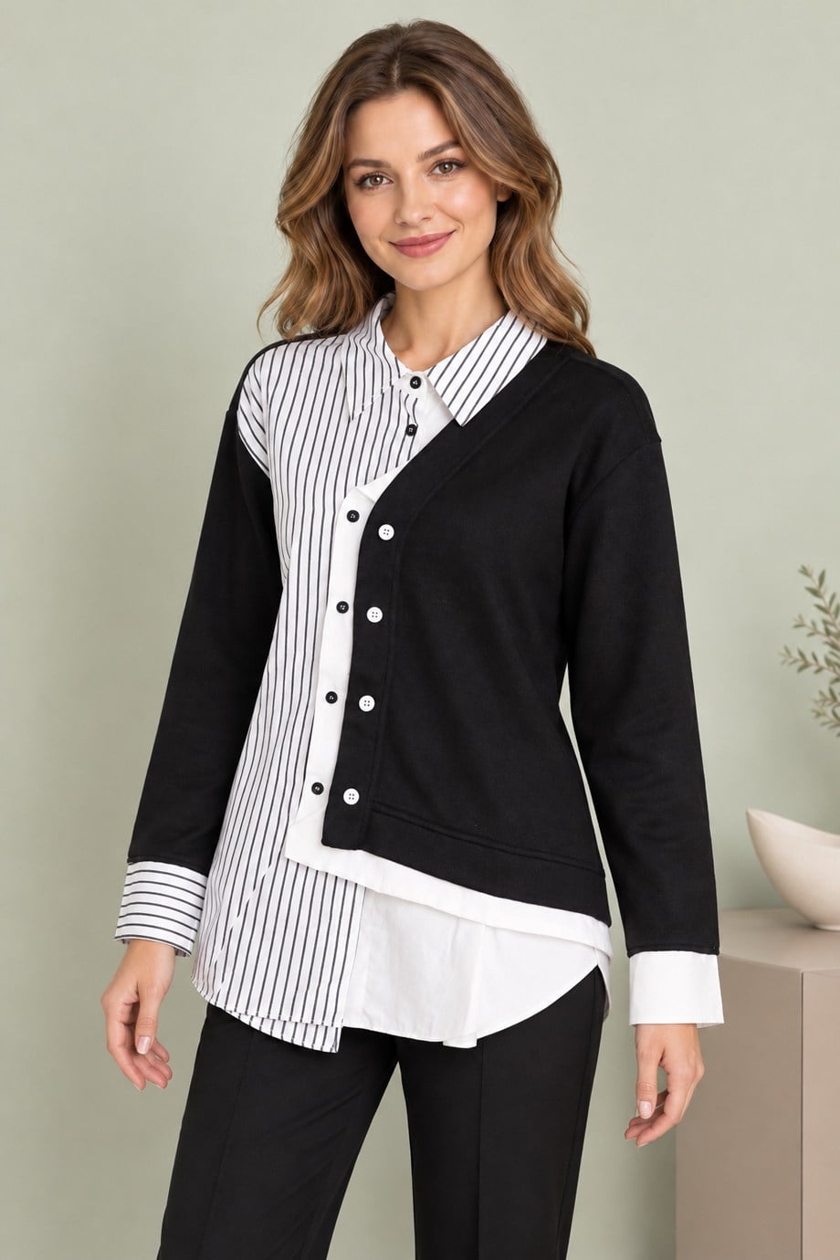 BEBE PLUS30507-2K7 BEBE PLUS GÖMLEK-SİYAH SİYAH