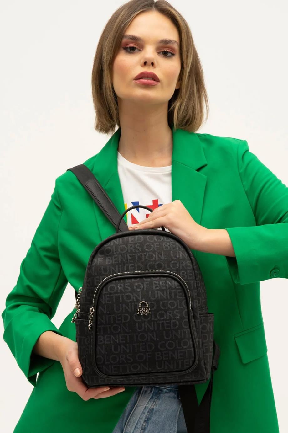 BENETTON-ST DERİ1280-2Y5 BENETTON ÇANTASİYAH