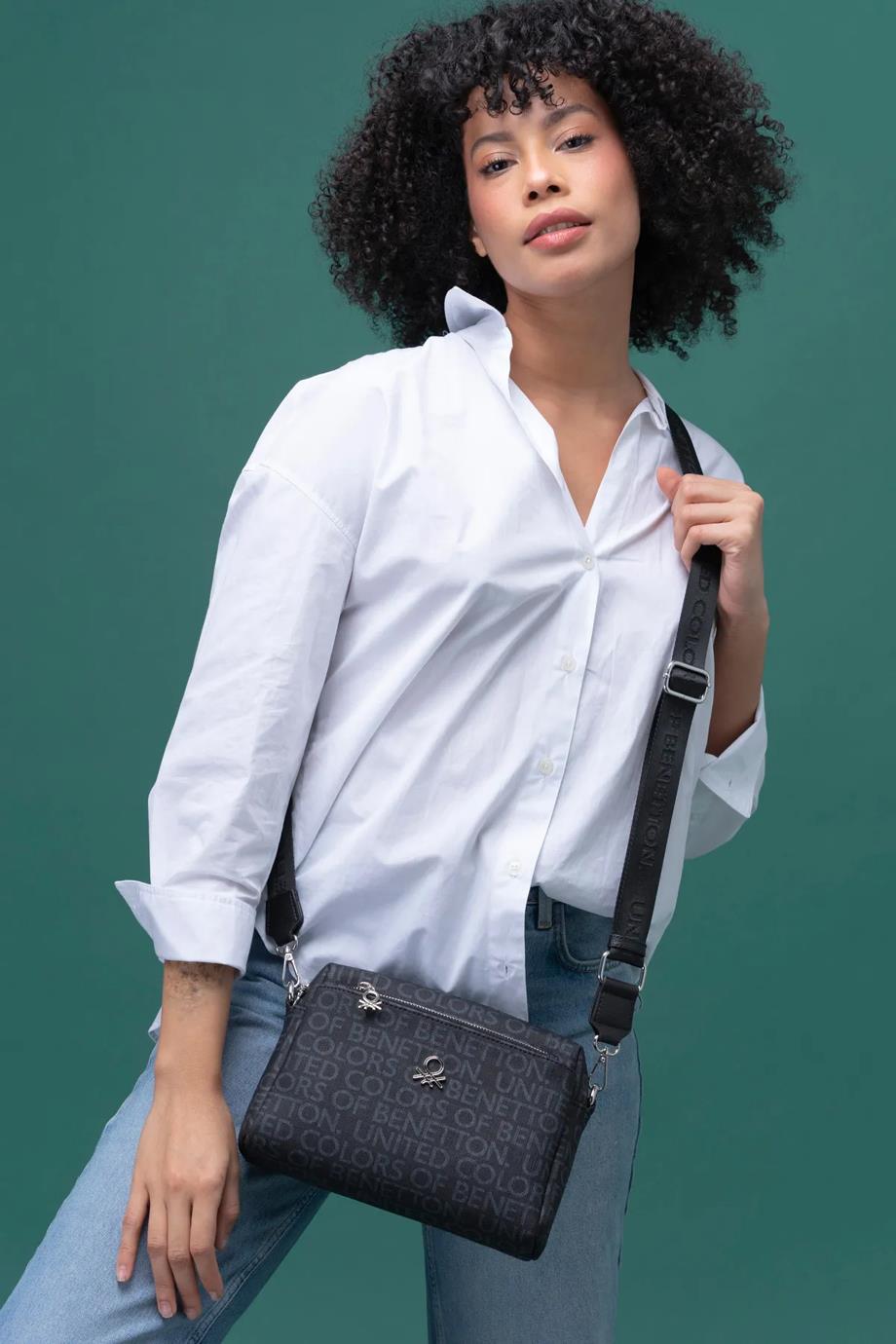 BENETTON-ST DERİ1288-2Y5 BENETTON ÇANTASİYAH