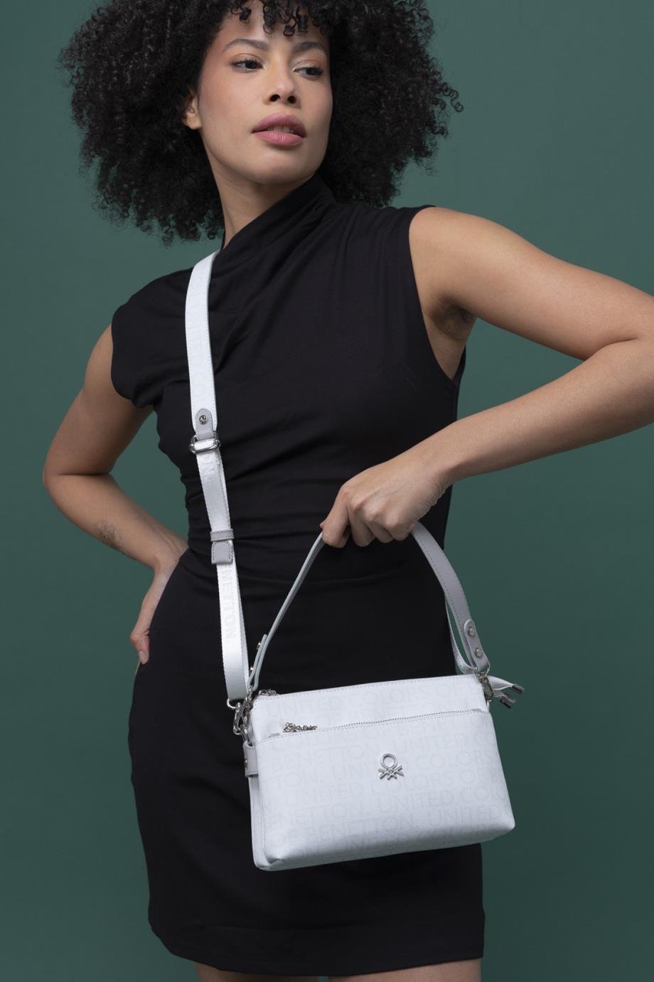 BENETTON-ST DERİ1295-2Y4 BENETTON ÇANTABEYAZ A.GRİ