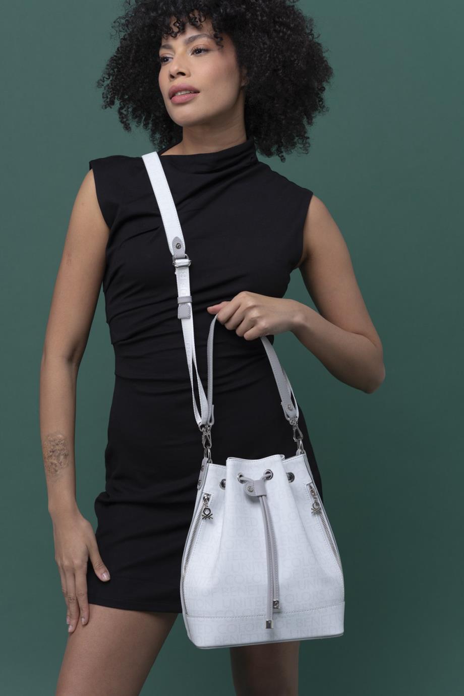 BENETTON-ST DERİ1313-2Y4 BENETTON ÇANTABEYAZ A.GRİ