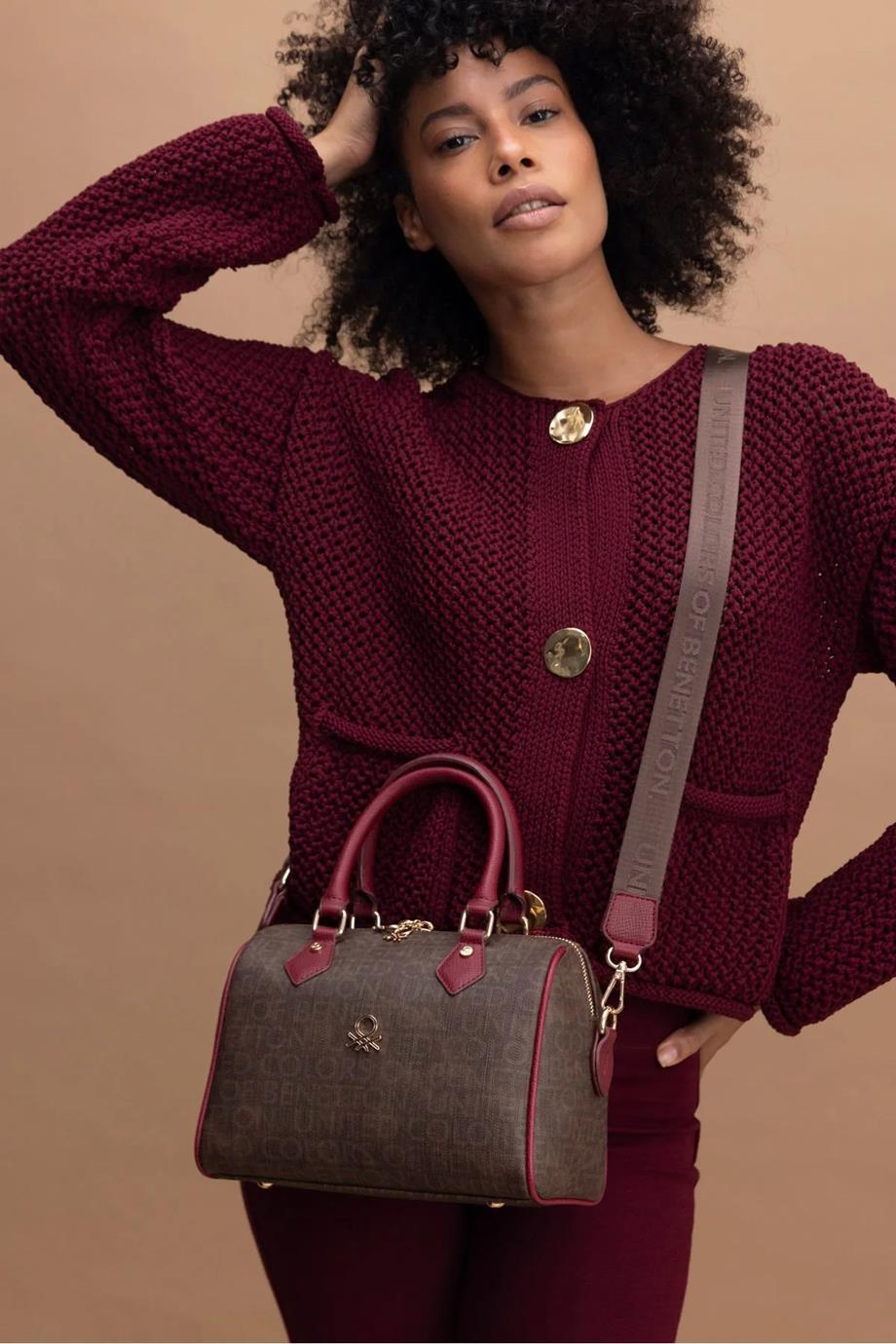 BENETTON-ST DERİ1383-2K5 BENETTON ÇANTAKAHVE BORDO
