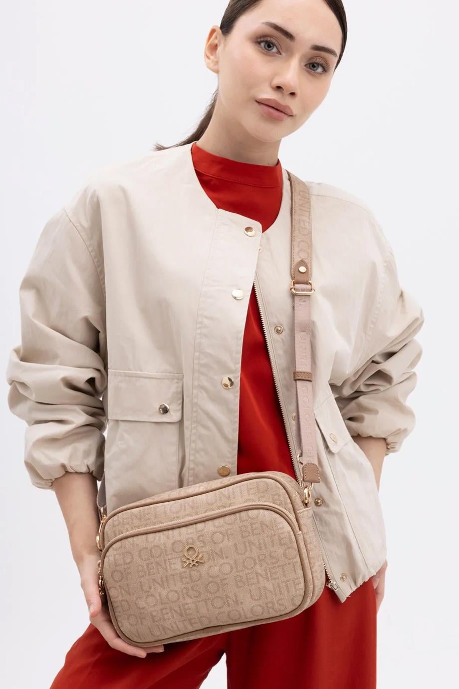 BENETTON-ST DERİ1398-2K5 BENETTON ÇANTACAMEL