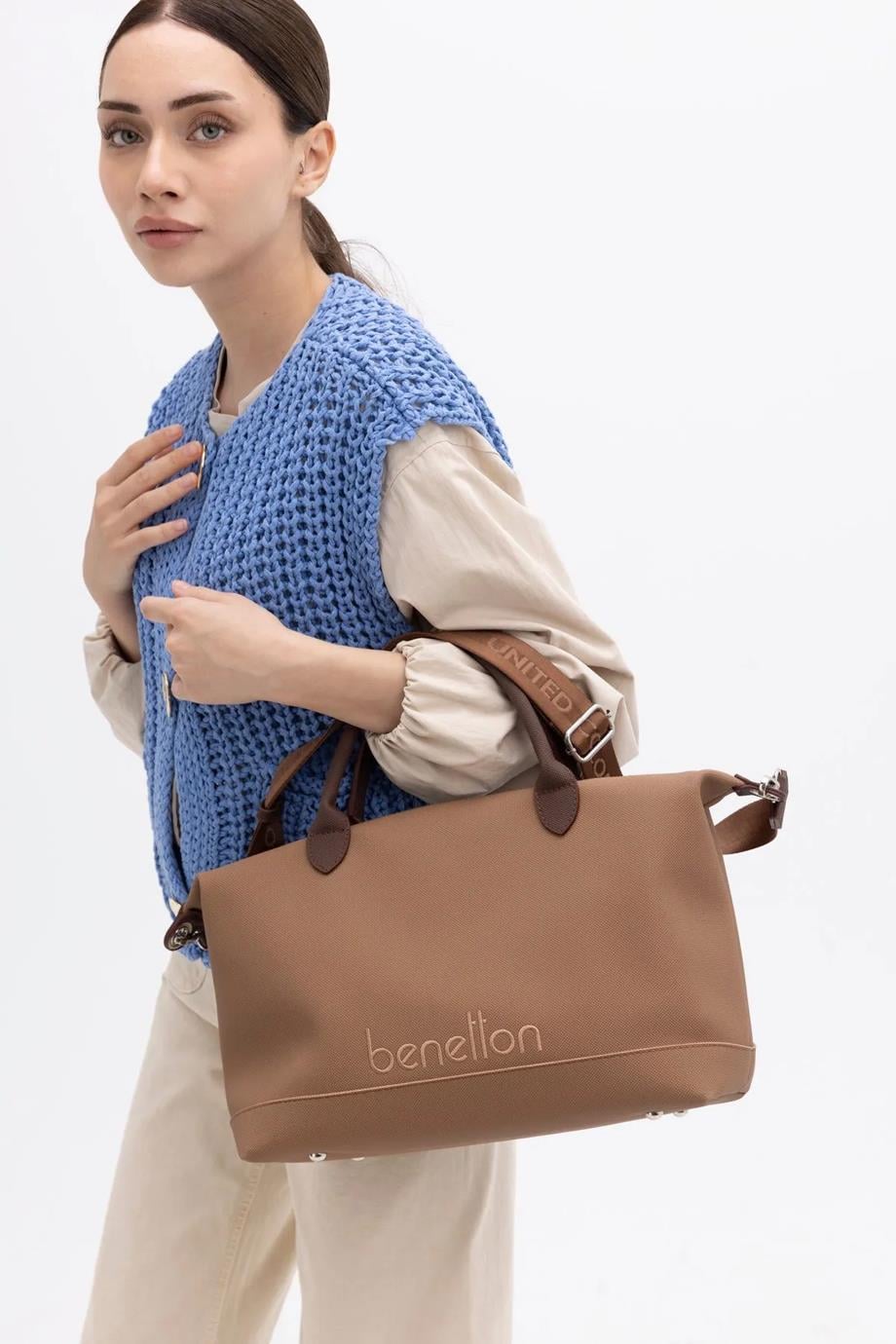 BENETTON-ST DERİ1410-2K5 BENETTON ÇANTACAMEL KAHVE