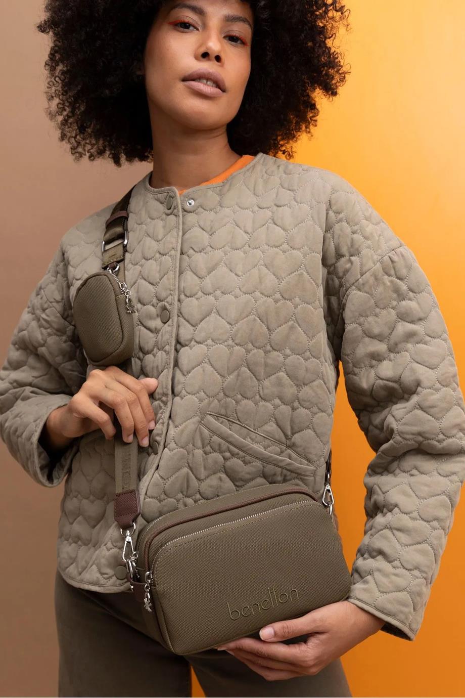 BENETTON-ST DERİ1419-2K5 BENETTON ÇANTAHAKİ KAHVE