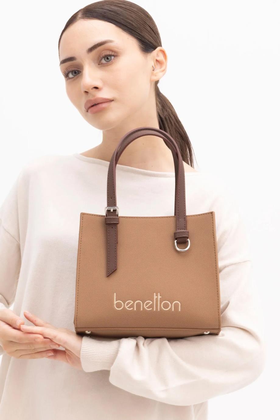 BENETTON-ST DERİ1442-2K5 BENETTON ÇANTACAMEL KAHVE