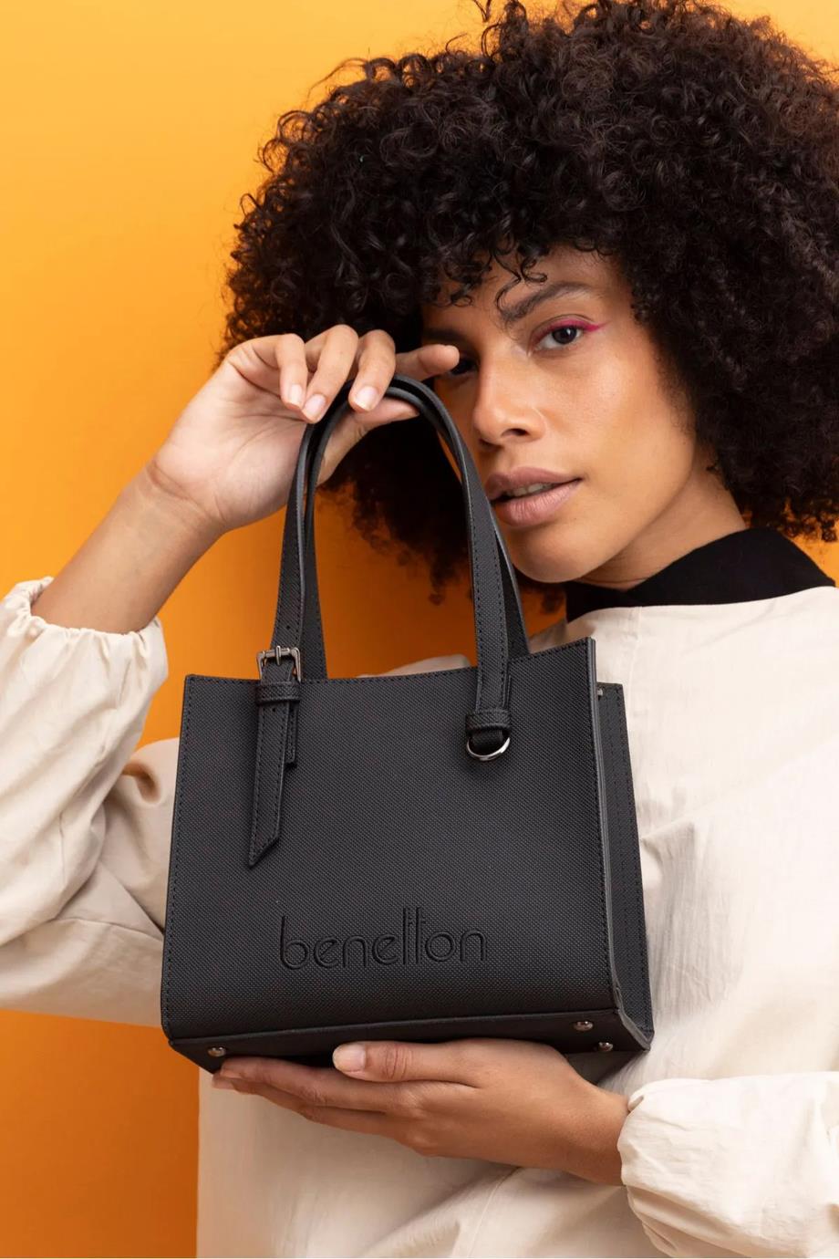 BENETTON-ST DERİ1442-2K5 BENETTON ÇANTASİYAH
