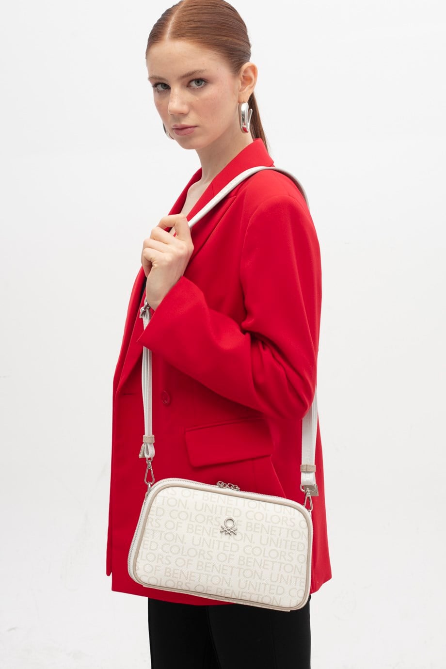 BENETTON-ST DERİ1785-2Y6 BENETTON ÇANTA-BEYAZ TAŞ