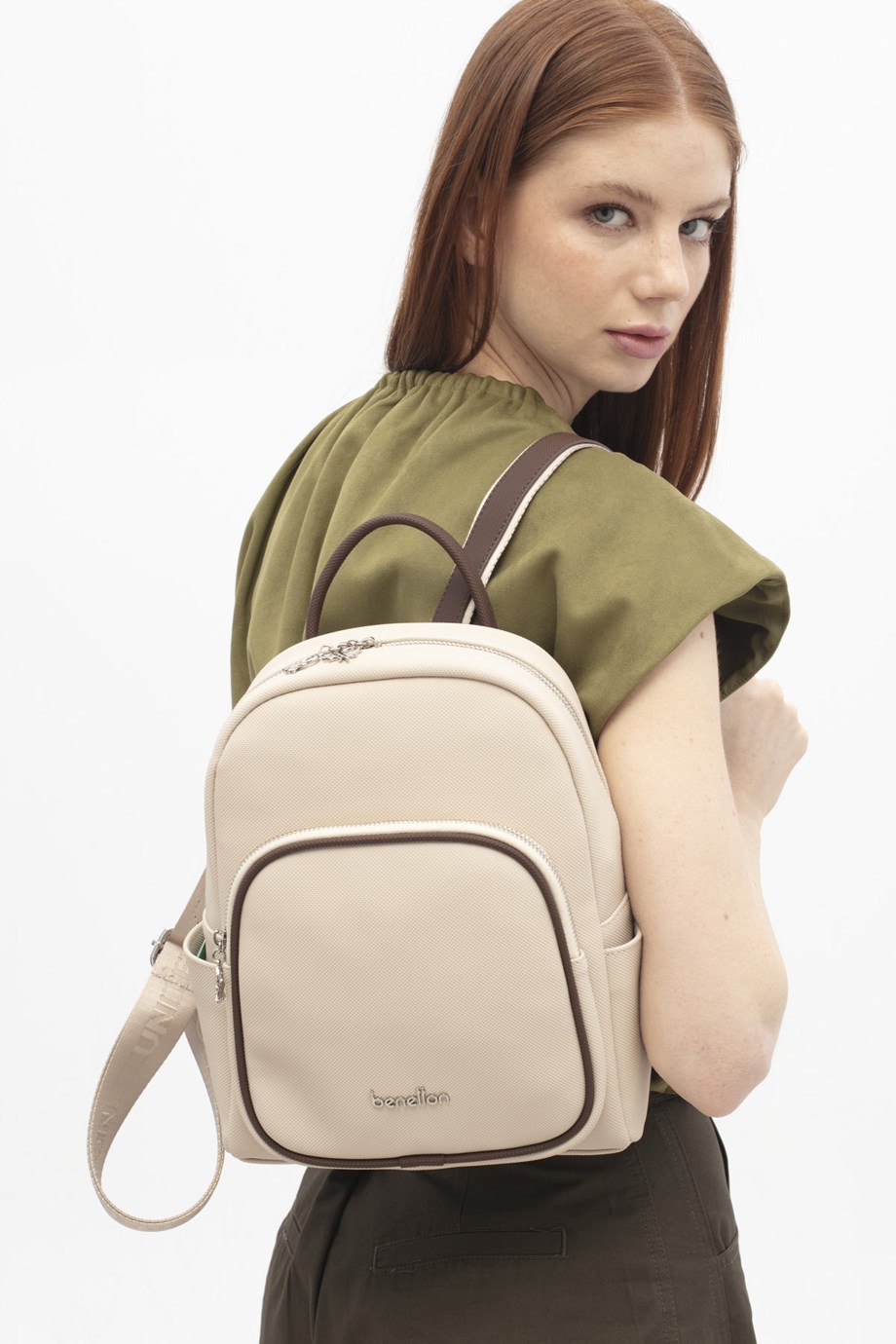 BENETTON-ST DERİ1807-2Y6 BENETTON ÇANTA-BEJ KAHVE