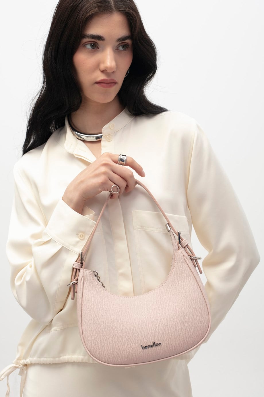 BENETTON-ST DERİ1820-2Y6 BENETTON ÇANTA-PEMBE