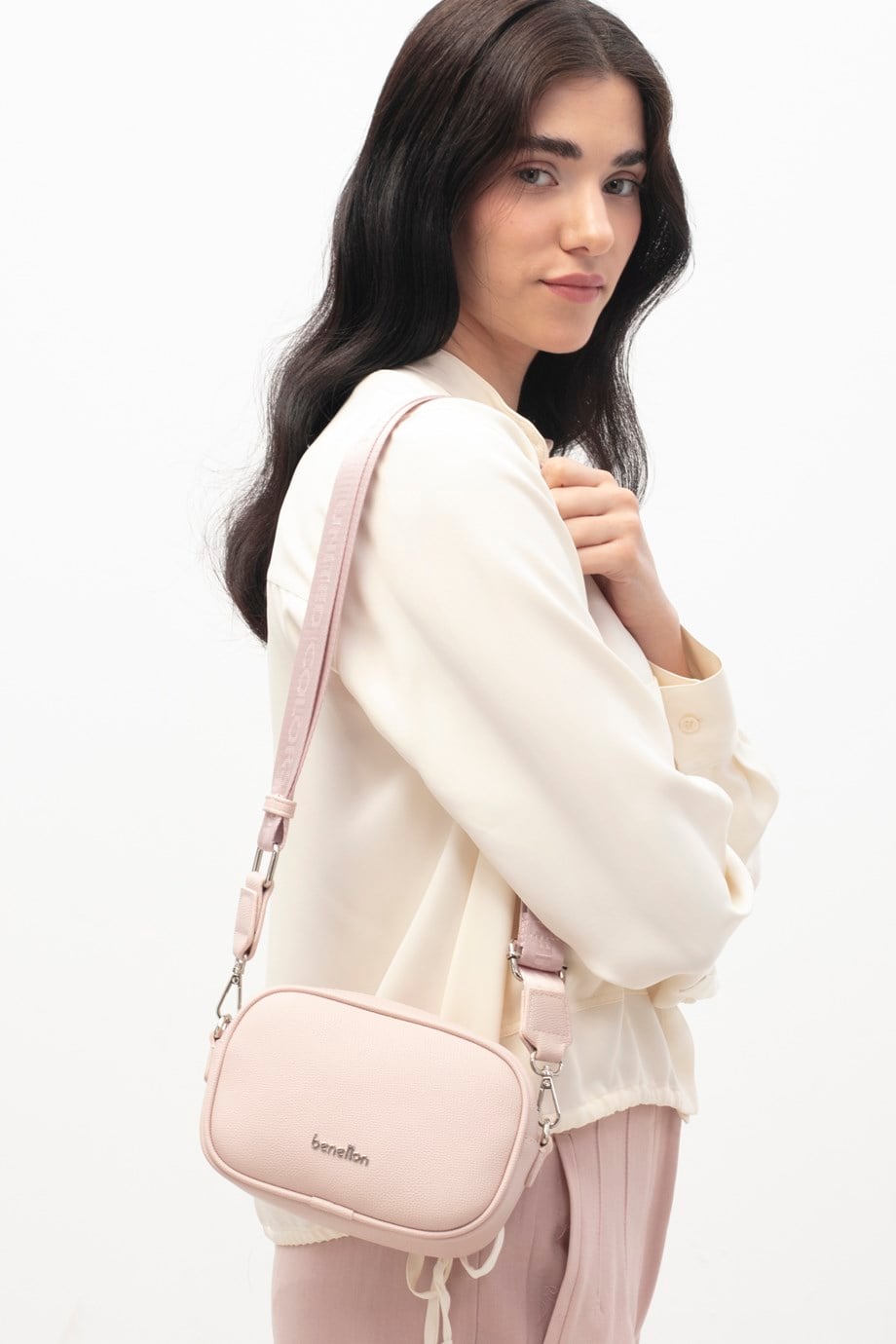 BENETTON-ST DERİ1839-2Y6 BENETTON ÇANTA-PEMBE