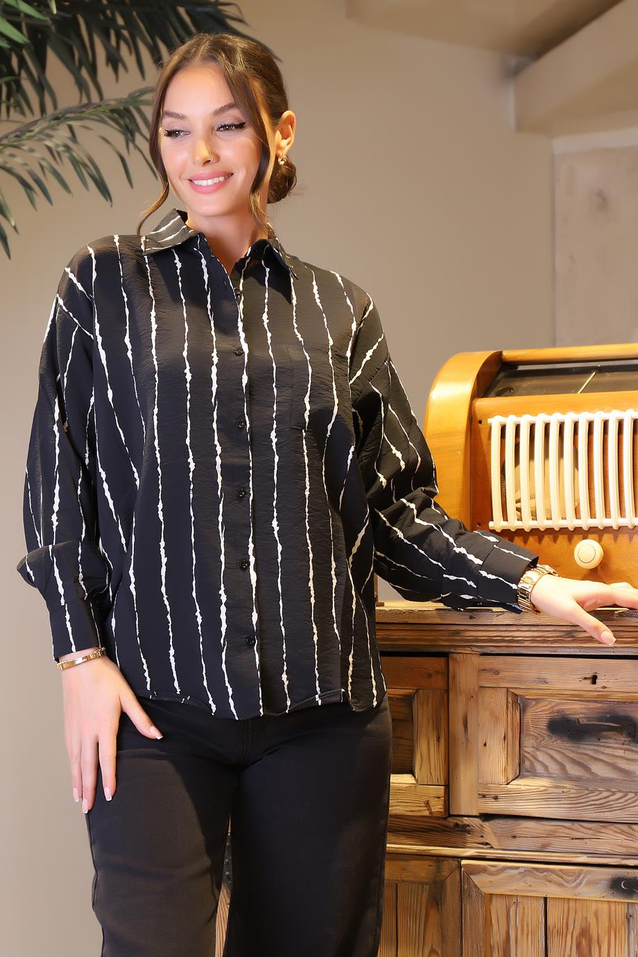 BISOU7562-2Y4 BISOU GÖMLEKSİYAH