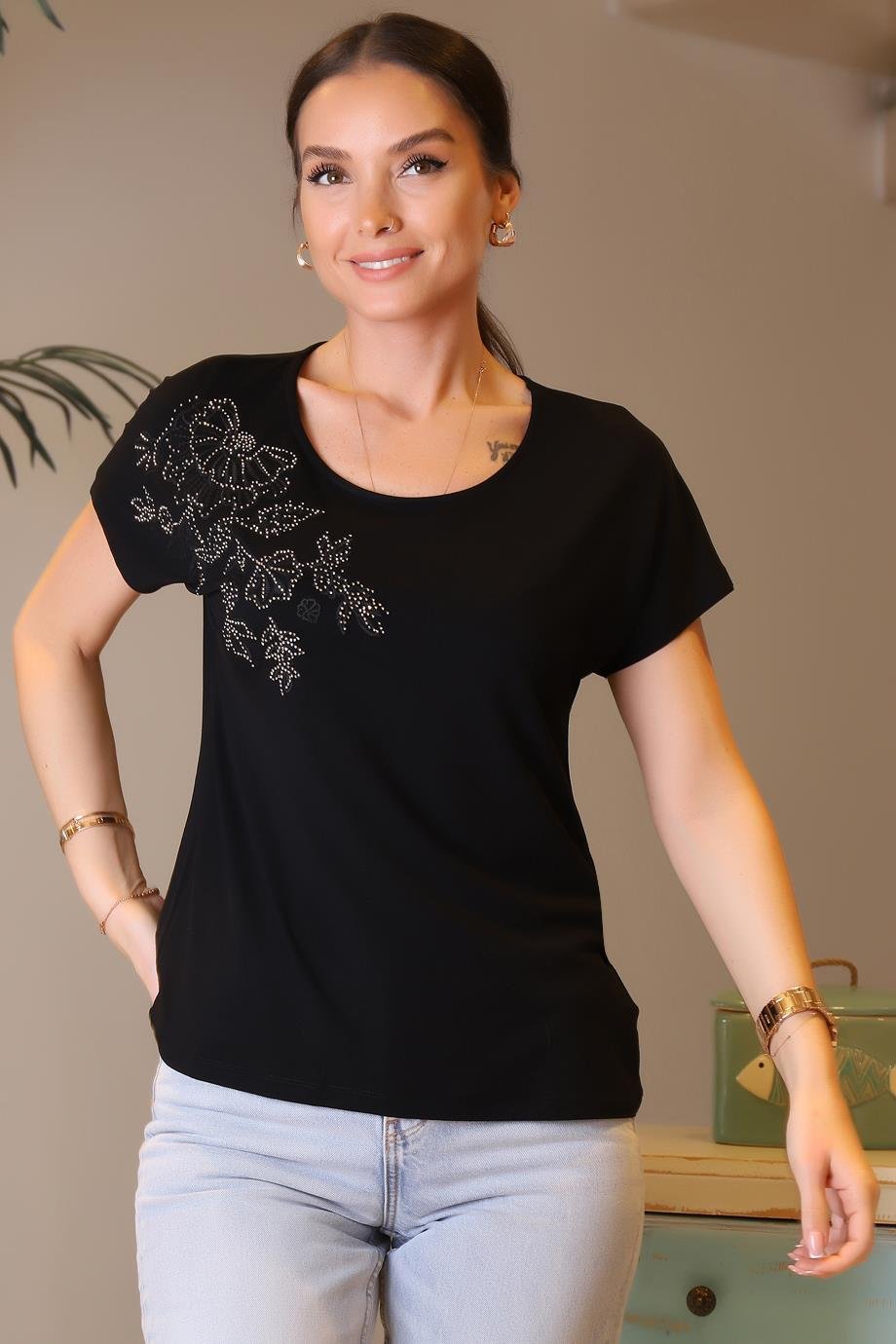 CAMELİA044-2Y4 ELLA CAMELIA BLUZSİYAH