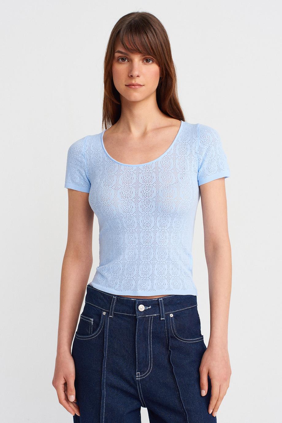 DİLVİN10755-2Y5 DİLVİN BLUZMAVİ