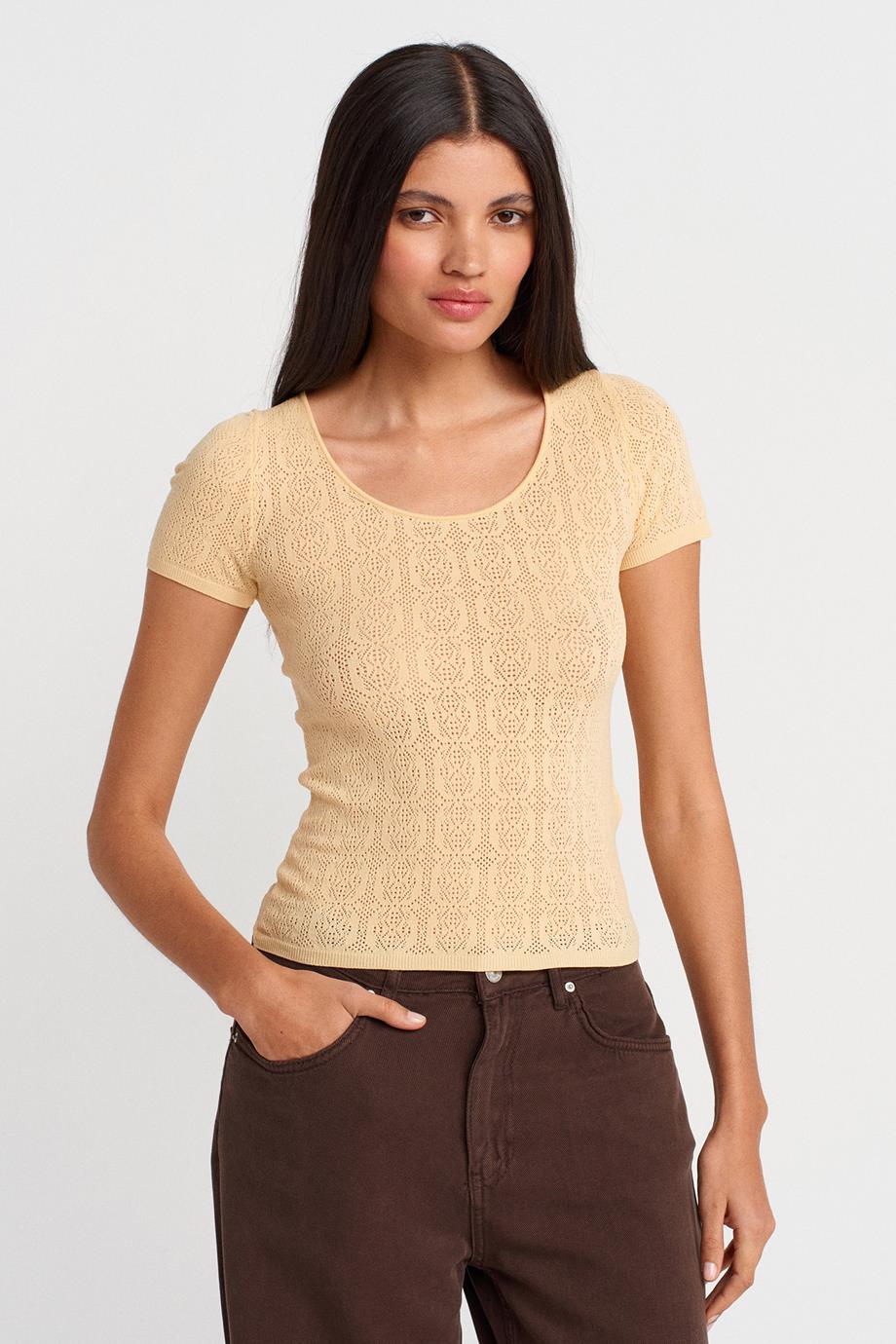 DİLVİN10755-2Y5 DİLVİN BLUZT.SARI