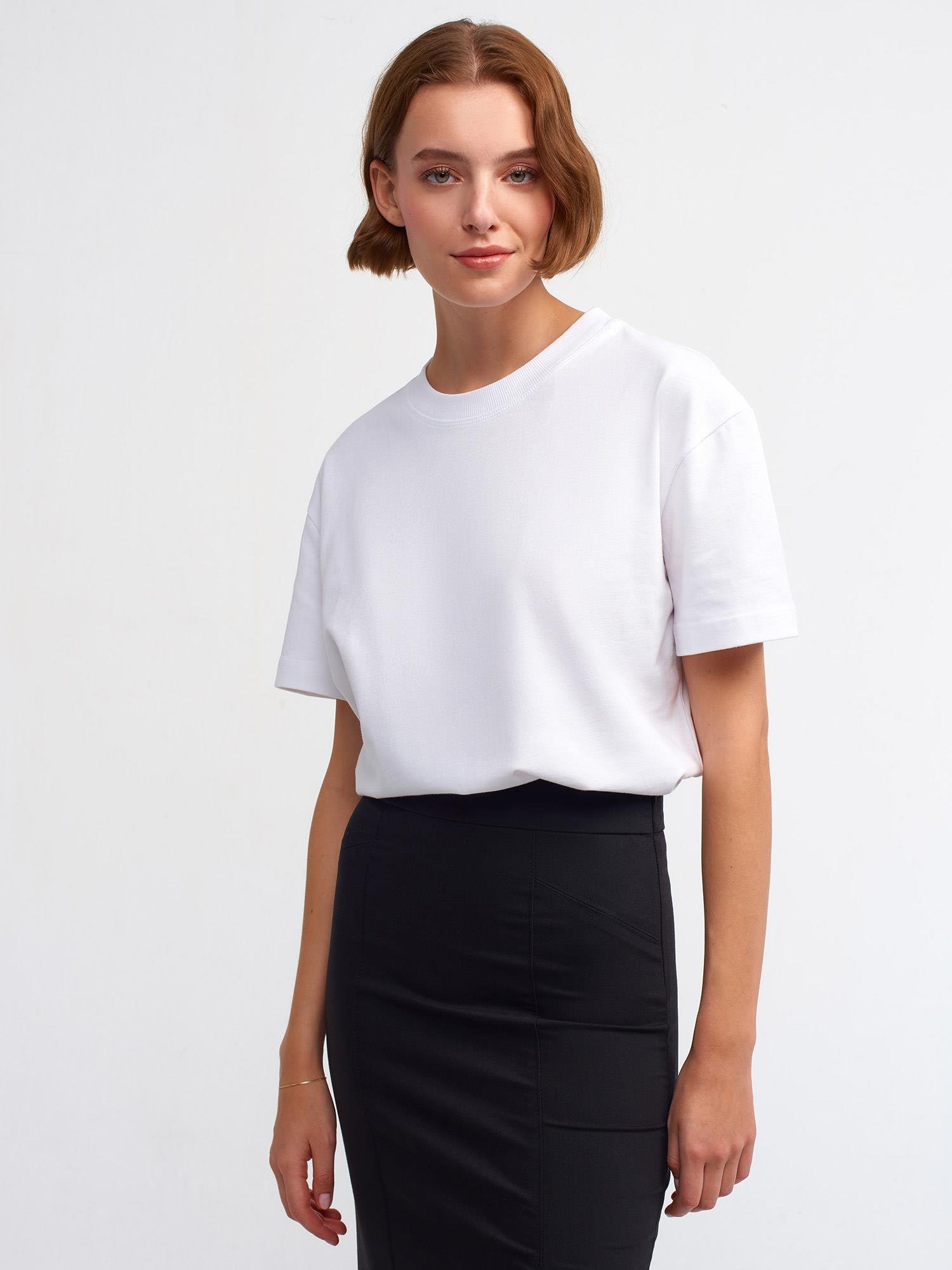 DİLVİN30312-2K6 DİLVİN TSHIRTBEYAZ