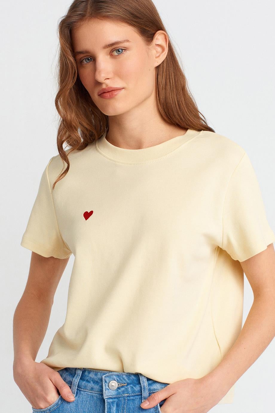 DİLVİN30584-2Y5 DİLVİN T-SHIRTAÇIK SARI