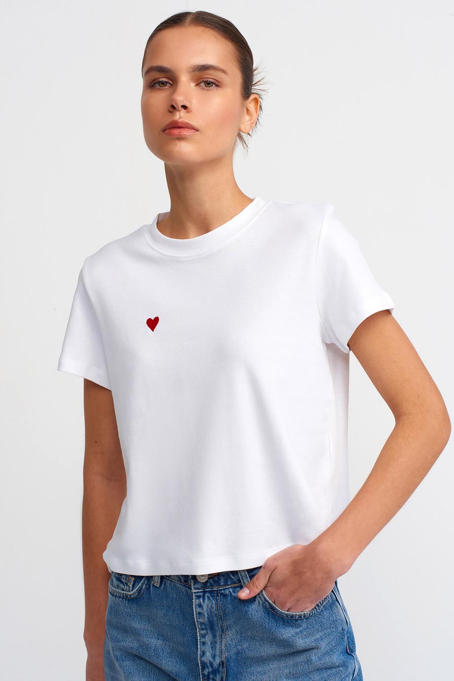 DİLVİN30584-2Y5 DİLVİN T-SHIRTBEYAZ