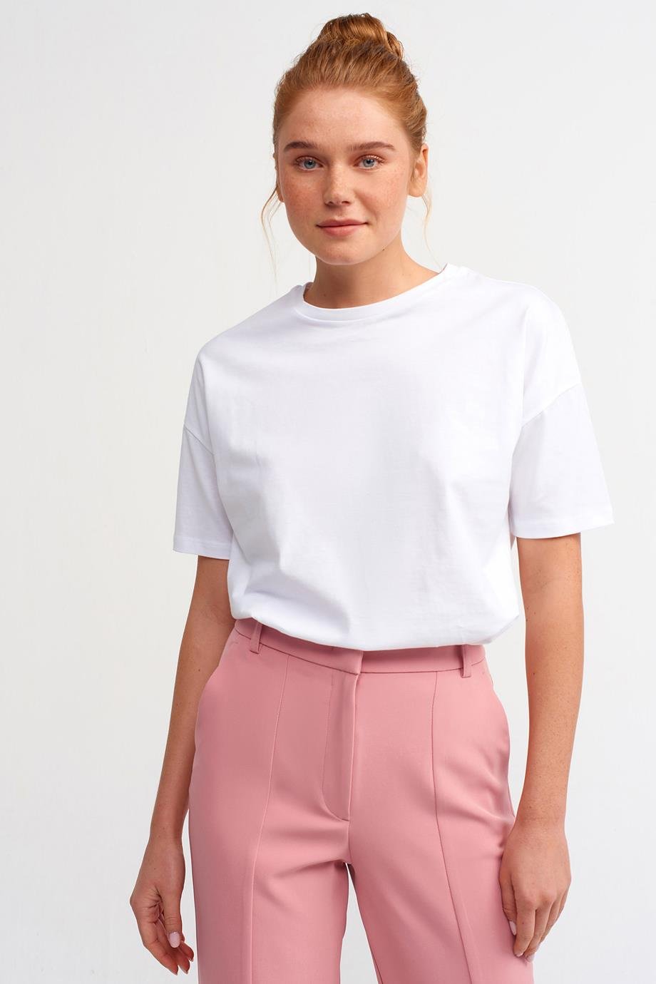 DİLVİN3683-2Y5 DİLVİN T-SHIRTBEYAZ