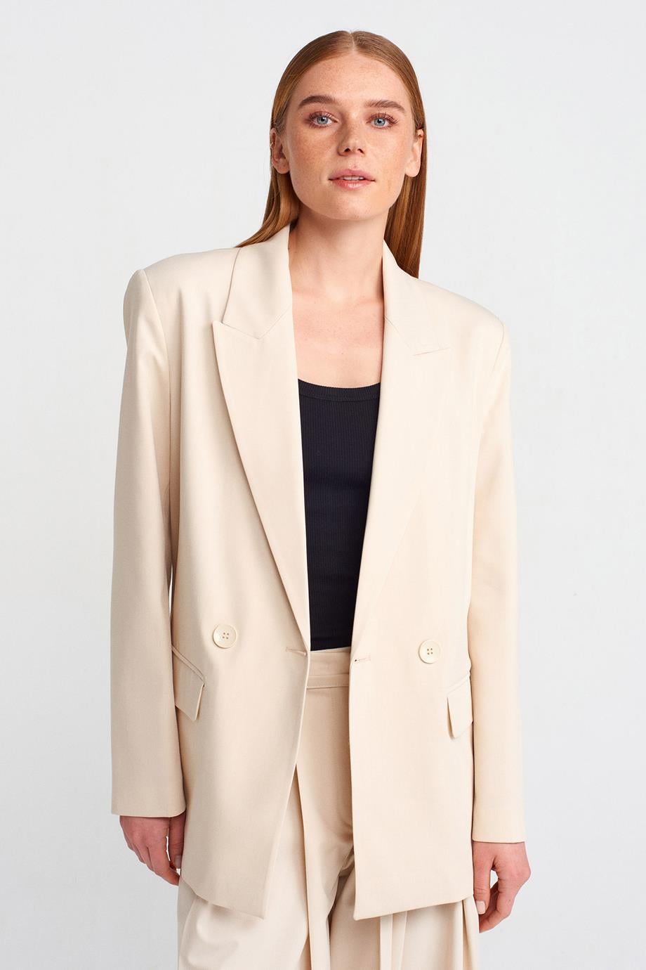 DİLVİNKadın Blazer Ceket Bej 60759-2Y6