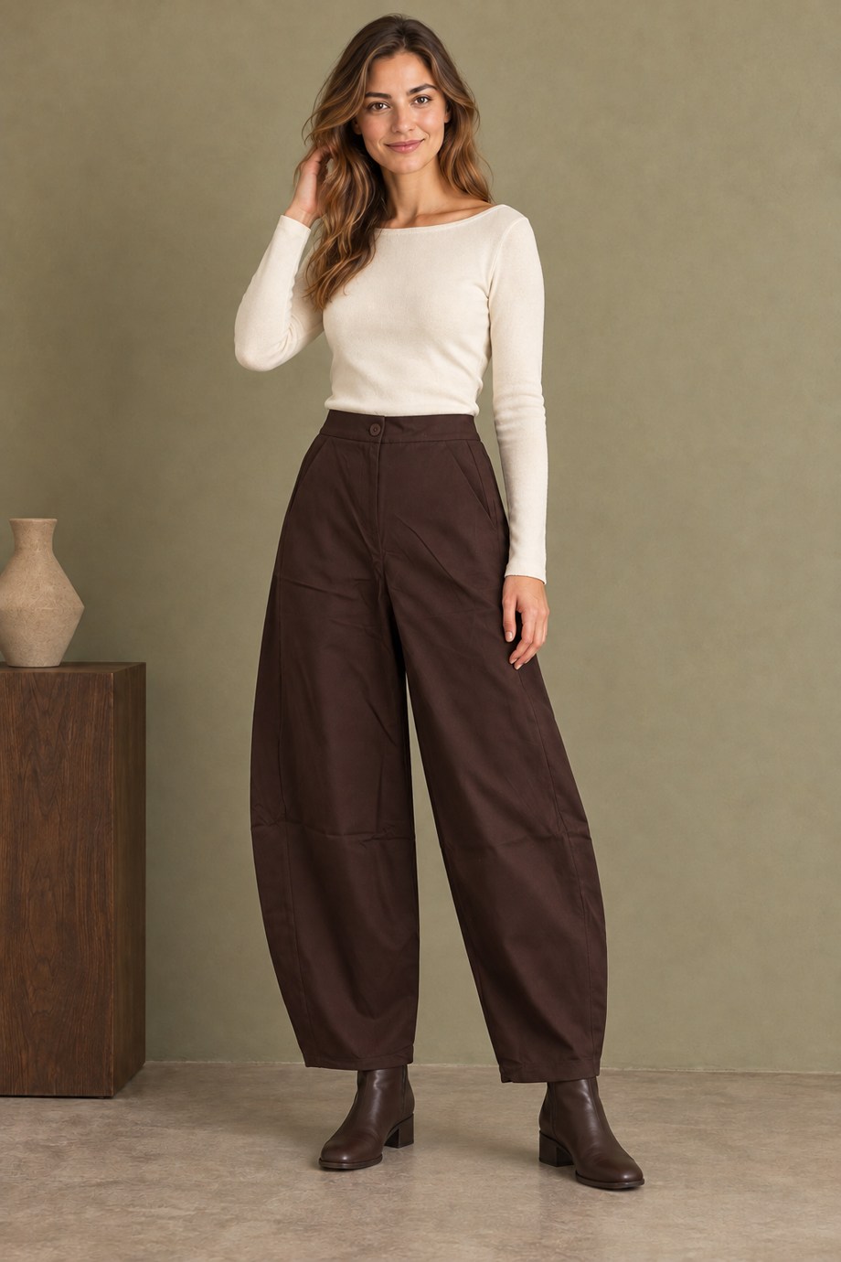 EFİL3973-2K7 EFİL PANTOLON-KAHVE