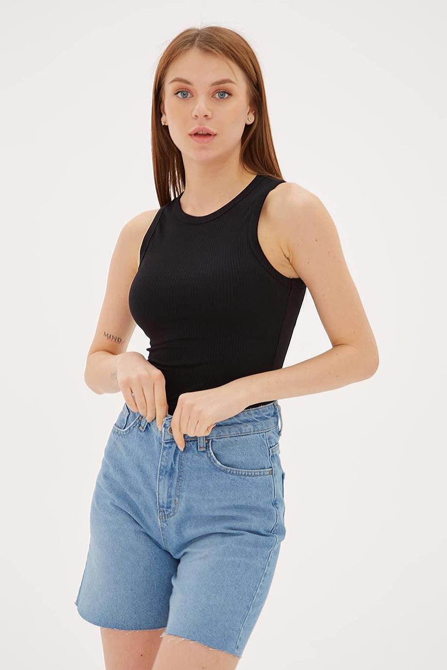 FASHİON FRİENDS0479-2Y5 F.FRIENDS CROPSİYAH