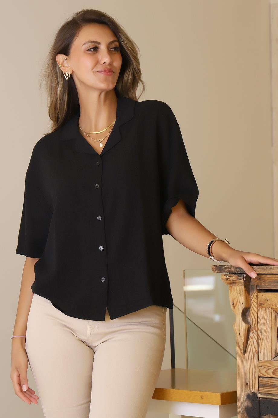 FASHİON FRİENDS0605-2Y5 F.FRIENSD GÖMLEKSİYAH