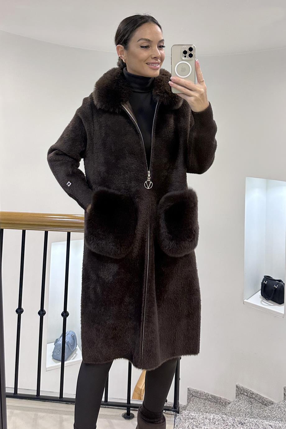 GHİSA6544-2K6 GHISA KABAN-KAHVE