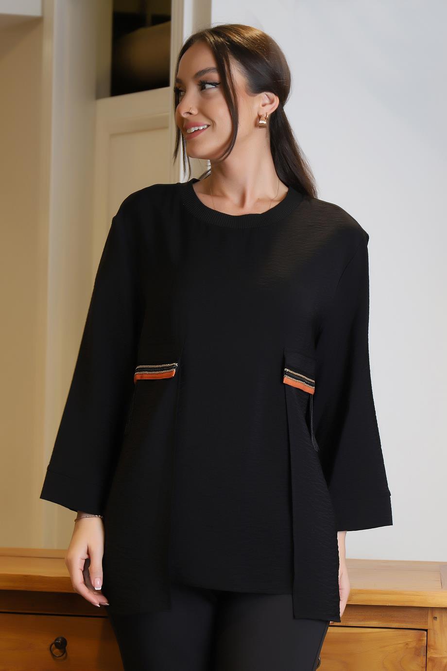 HUKKA4003-2Y4 HUKKA BLUZSİYAH