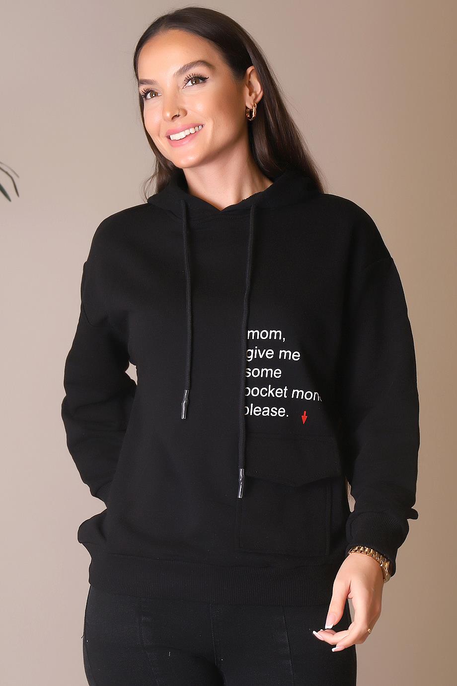 IND BEBE 24K26370-2K4 BEBE PLUS SWEATSİYAH