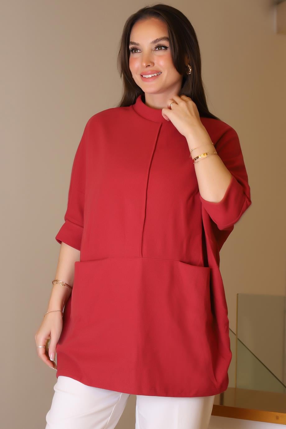 IND BEBE PLUS 25K22083-2K5 BEBE PLUS TUNİK+ŞARAP