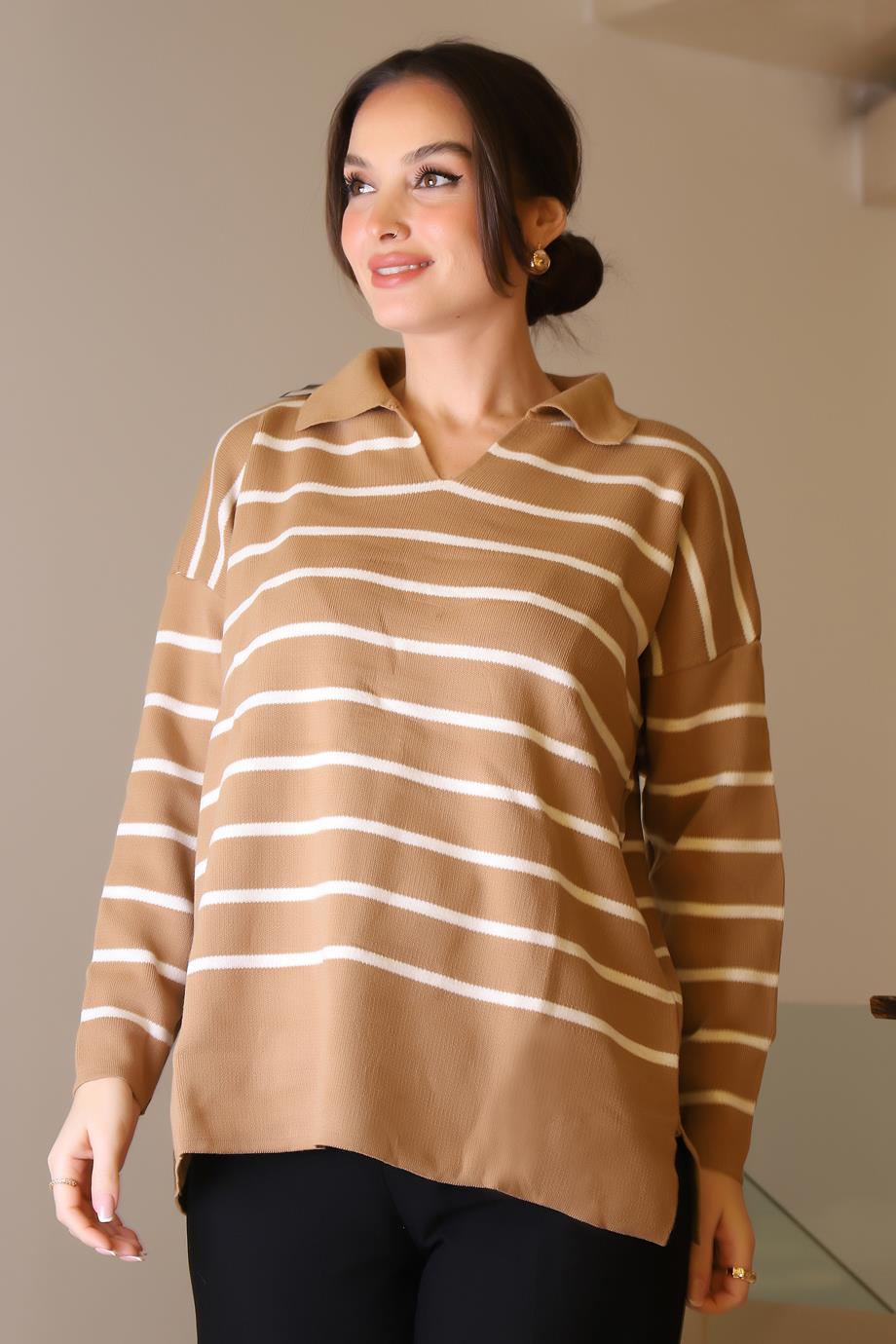 IND ZENTONİ 2K55165-2K5 ZENTONİ TRİKO+CAMEL EKRU