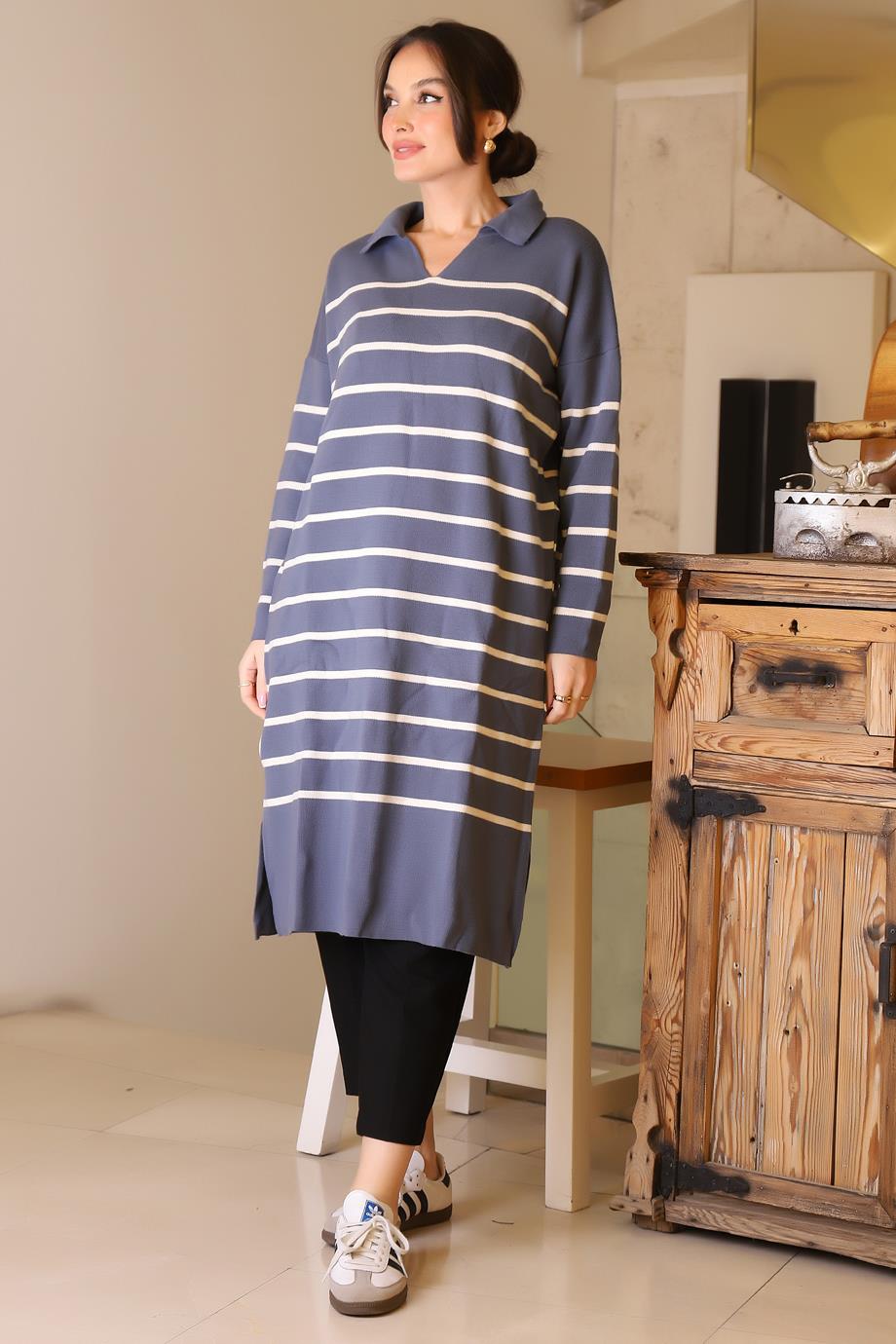 IND ZENTONİ 2K55172-2K5 ZENTONİ ELBİSE+İNDİGO