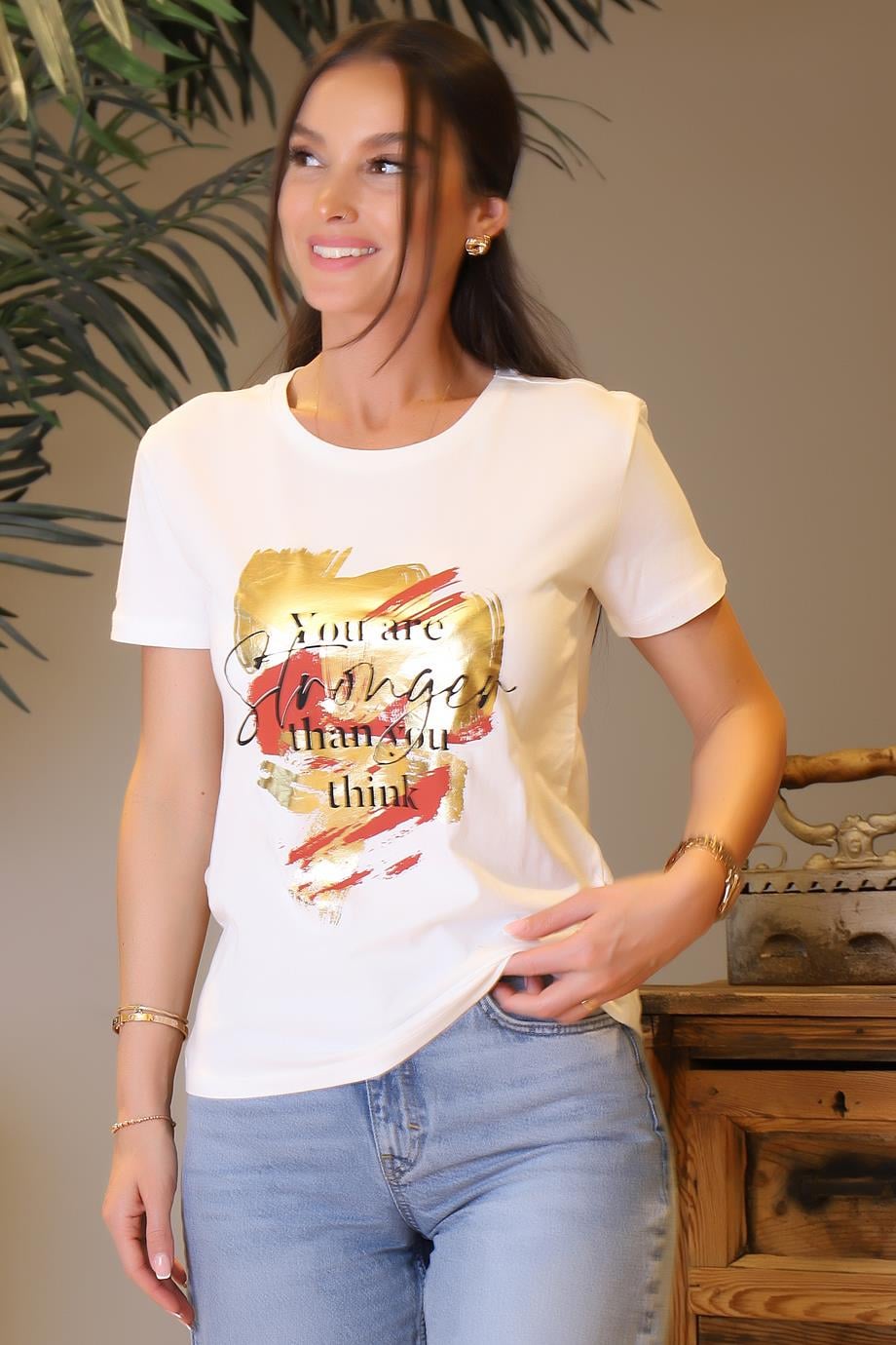 KOTON4SAK50166EK-2Y4 KOTON T-SHIRTBEYAZ