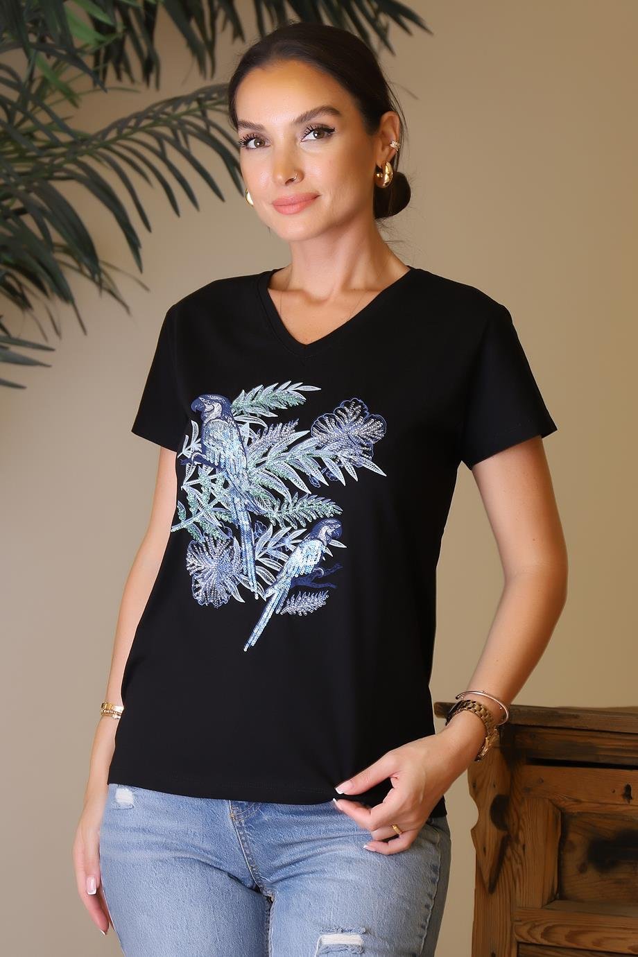 LADERRA13-2Y4 LADERRA T-SHIRTSİYAH