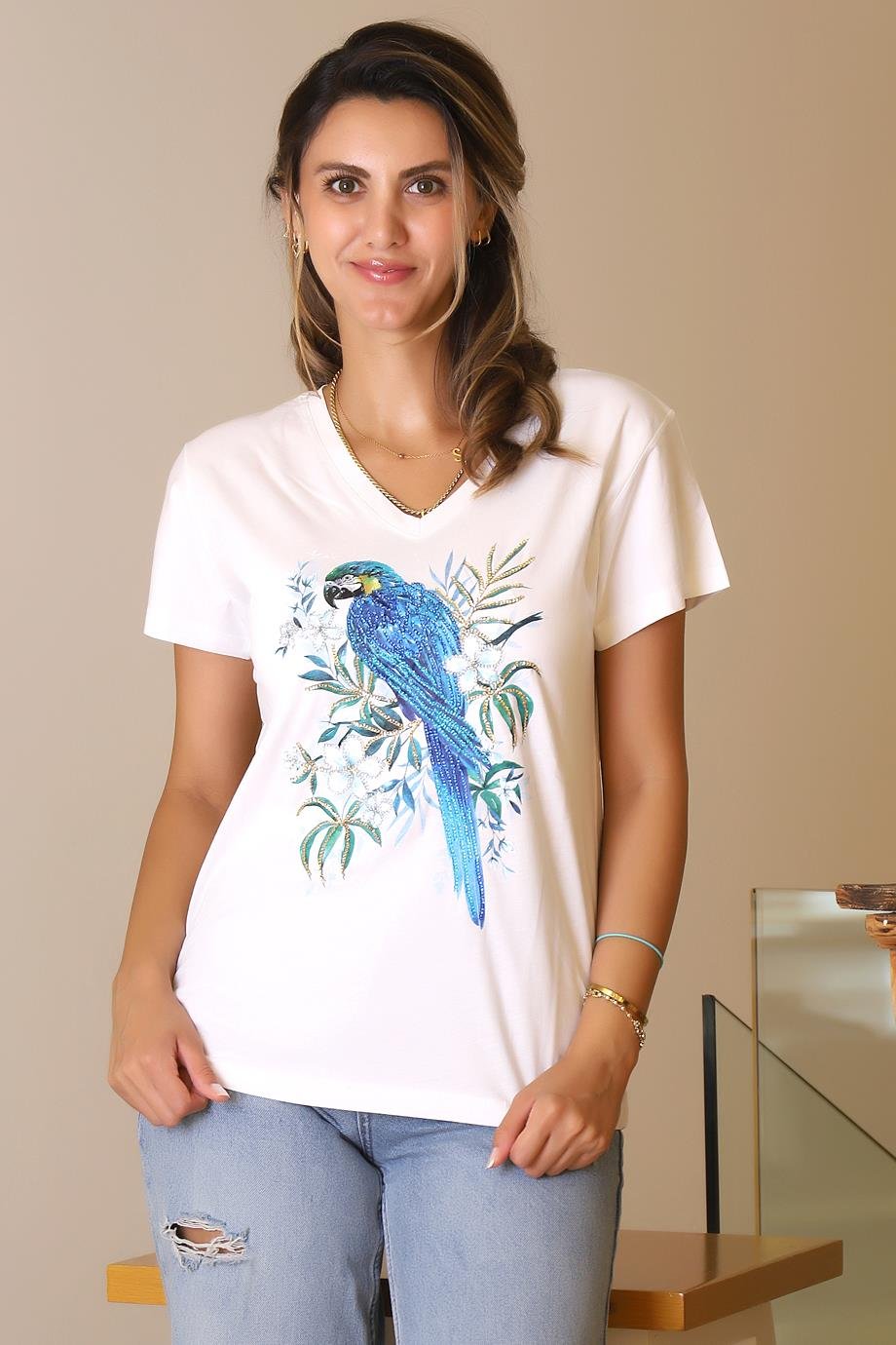 LADERRA31-2Y5 LADERRA T-SHIRTBEYAZ