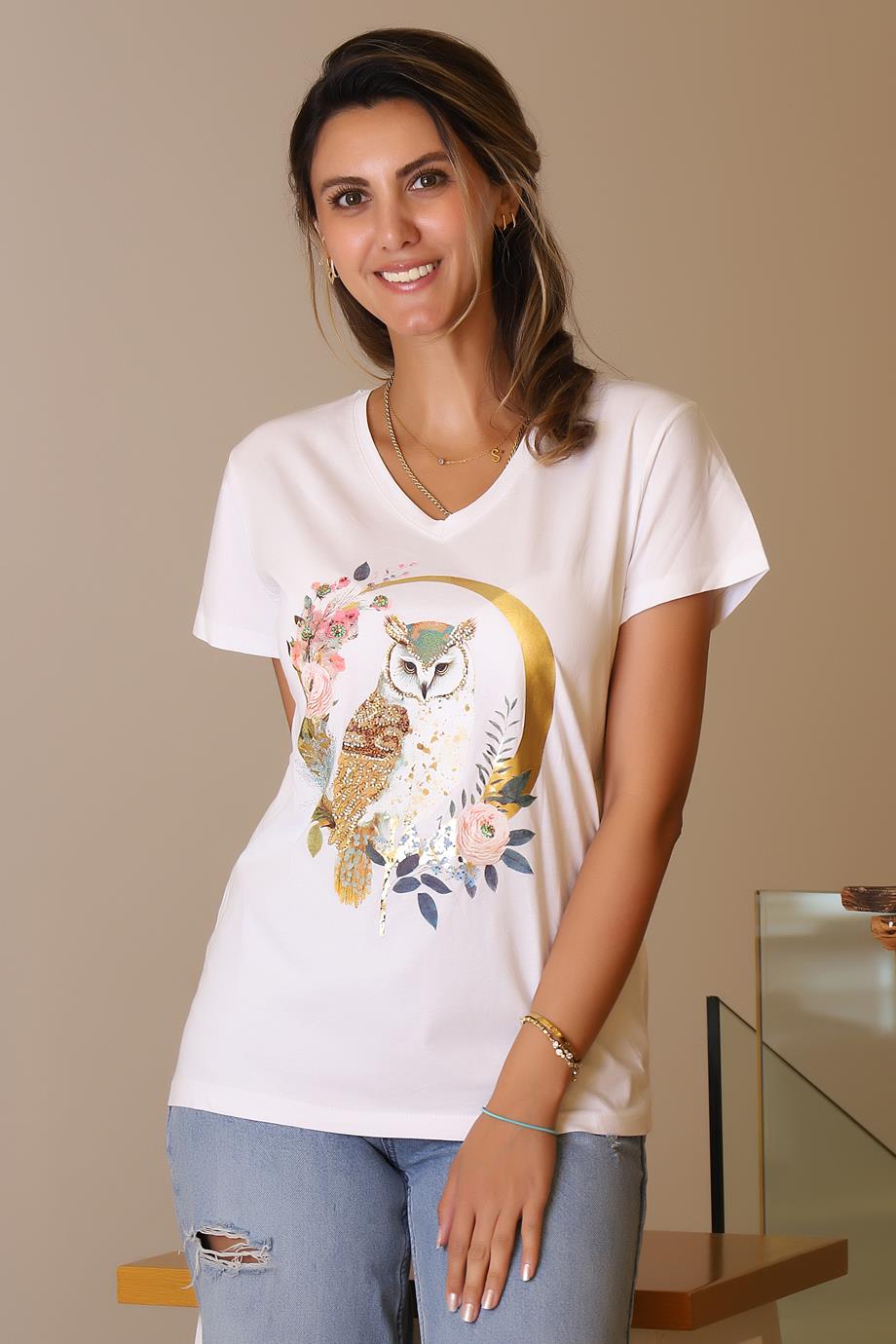 LADERRA40-2Y5 LADERRA T-SHIRTBEYAZ