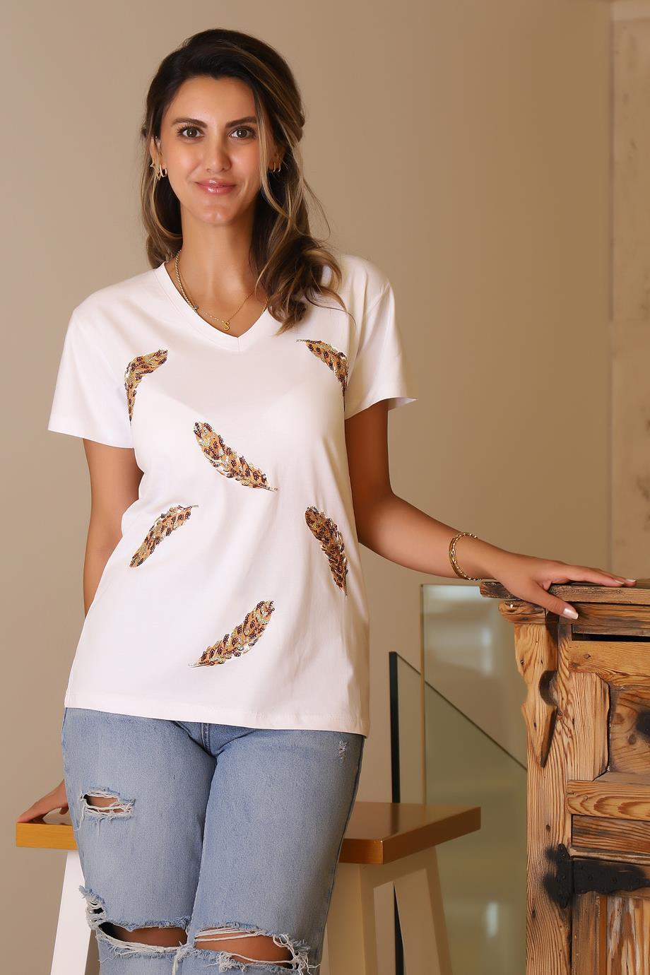 LADERRA85-2Y5 LADERRA T-SHIRTBEYAZ